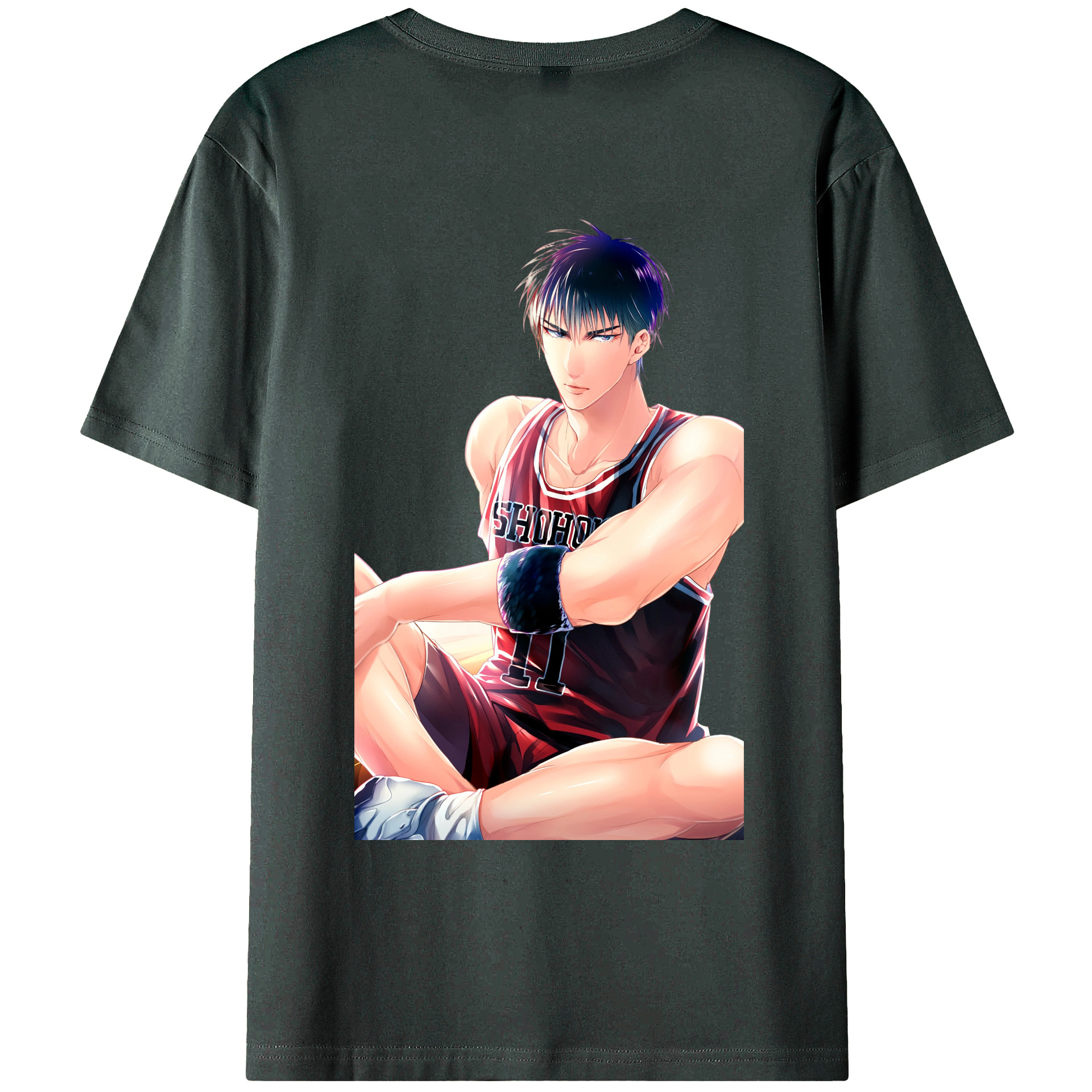 （画像用） SLAM DUNK／スラムダンク 綿100％ メンズ半袖Tシャツ（バックプリント） 通気性
